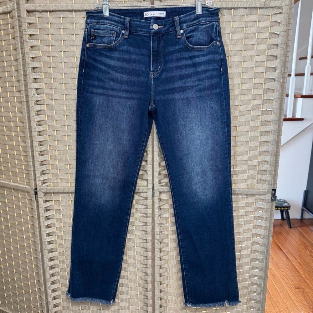 KanCan Frayed Cuff Straight Jeans Size 29 Medium Wash Stretch Denim for Maurices